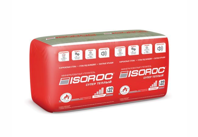 Утеплитель ISOROC Супер Теплый 50х610x1000 ((0,305м3; 6,1 м2)